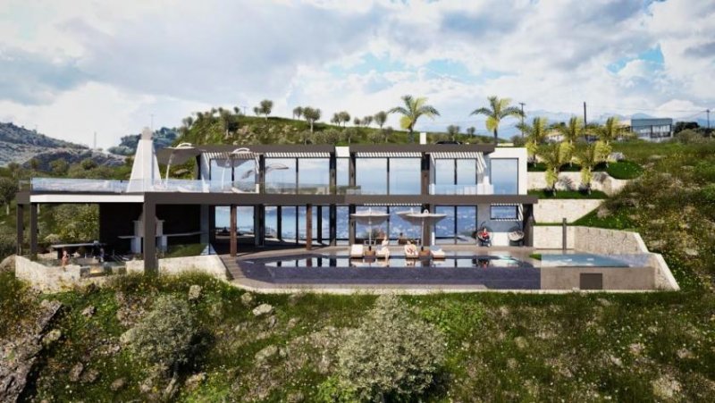 Malaxa Kreta, Malaxa: Neubau-Projekt! Villa am Hang mit Panoramablick auf die Souda-Bucht zu verkaufen Haus kaufen